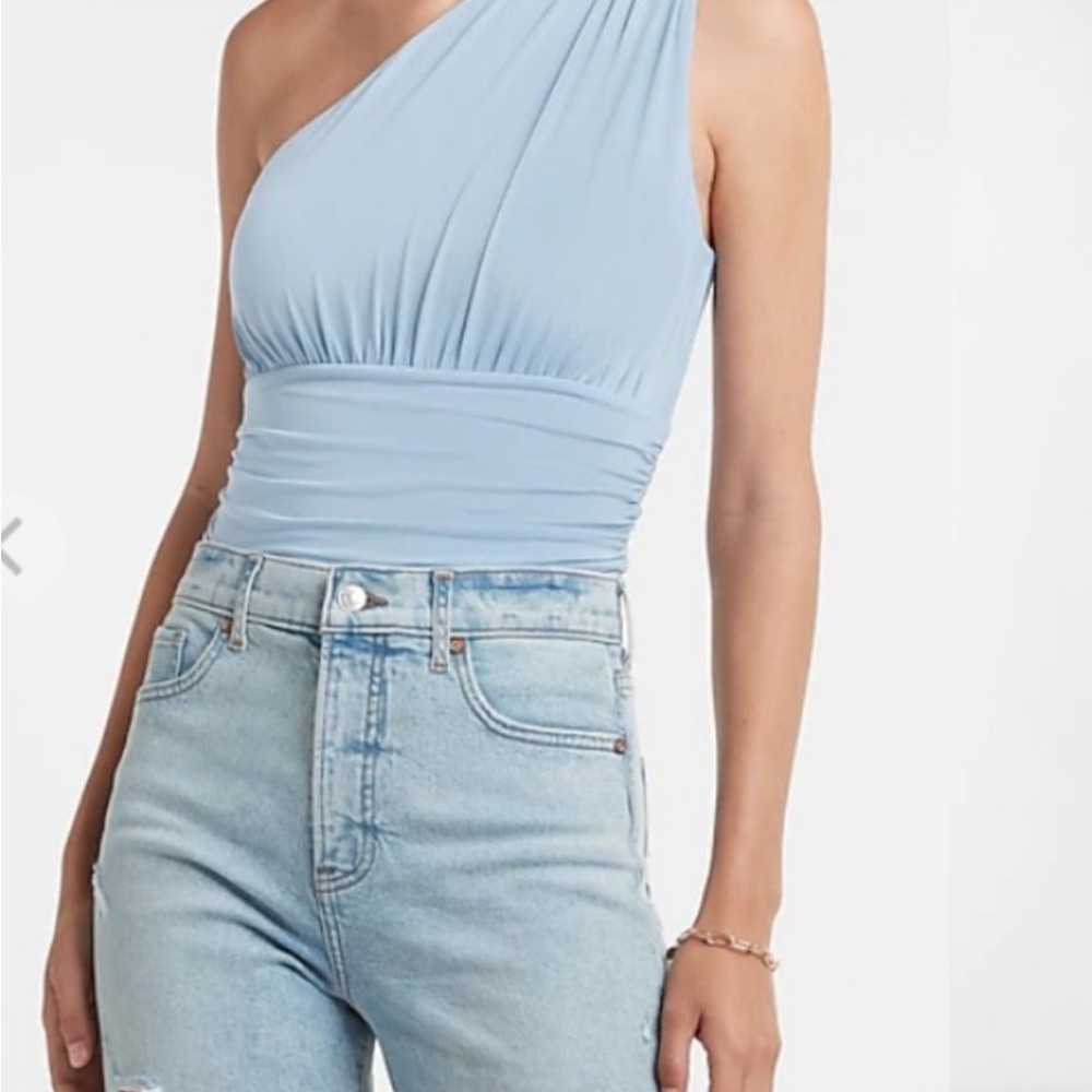 Express One-Shoulder Body Contour Top- Black- L